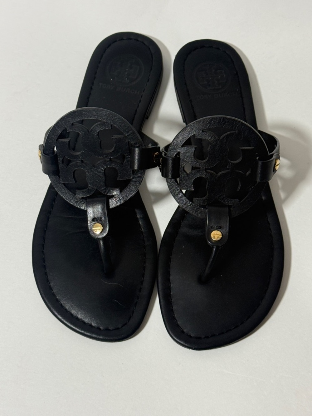 Tory Burch Miller Black Sandals Size 9